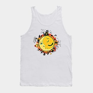 Halloween Moon Storybook Graphic Tank Top